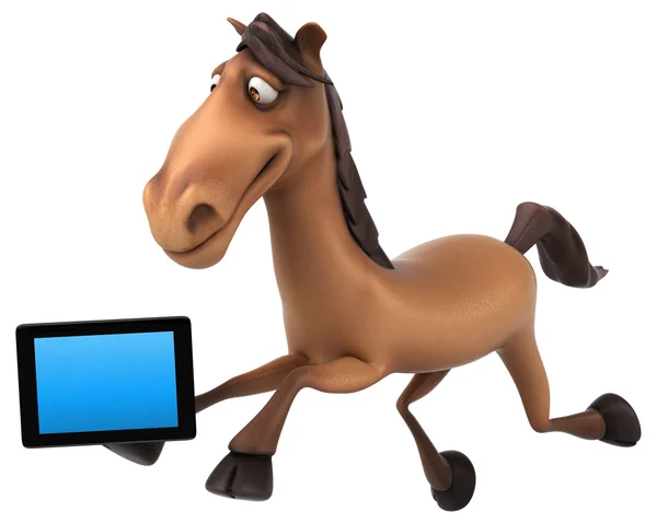 Horse holding tablet — Stock Photo, Image