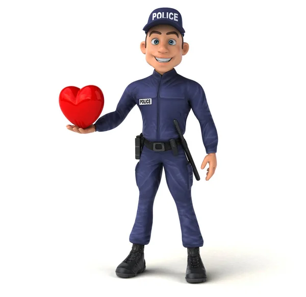 Διασκέδαση Απεικόνιση Ενός Καρτούν Αστυνομικός Καρδιά — Φωτογραφία Αρχείου