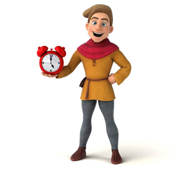 Ilustración Personaje Histórico Medieval Con Reloj — Foto de Stock