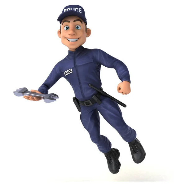 Leuke Illustratie Van Een Cartoon Police Officer Met Gereedschap — Stockfoto