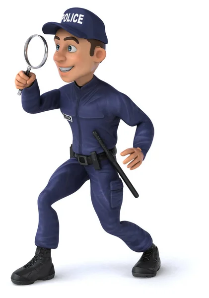 Fun Illustration Cartoon Police Officer — Stock Photo, Image