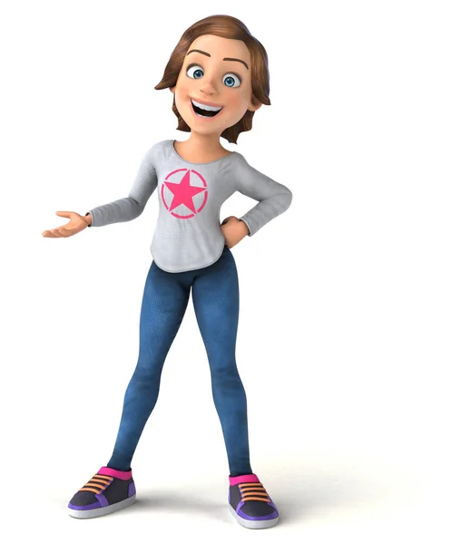 Fun Cartoon Character Teenage Girl — Stock Photo, Image