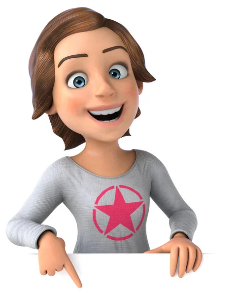 Divertido Personagem Desenho Animado Adolescente — Fotografia de Stock