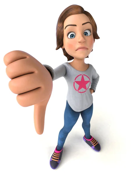 Fun Cartoon Character Teenage Girl — Stock Photo, Image