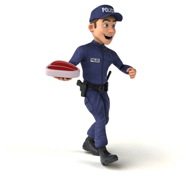 Fun Illustration Cartoon Police Officer Meat — Stock Photo, Image