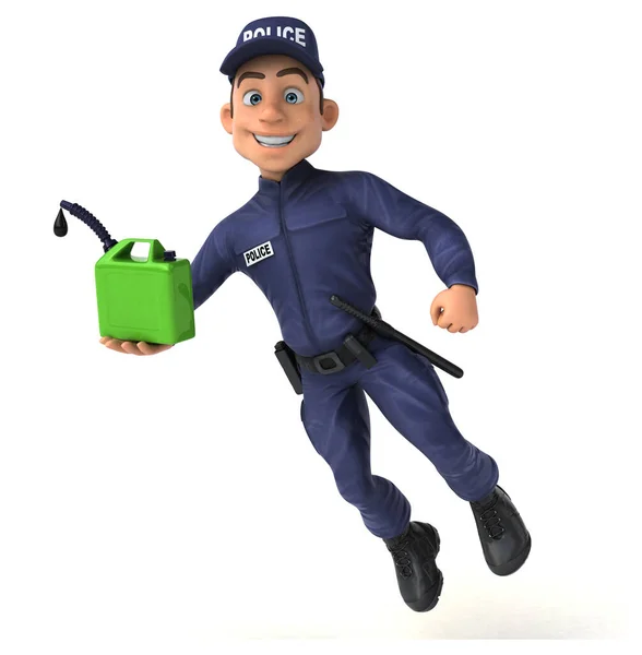 Fun Illustration Cartoon Police Officer Oil — Stock Photo, Image