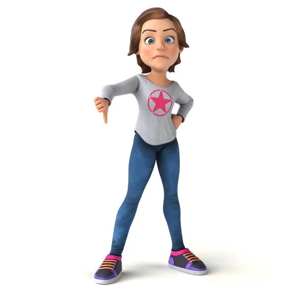 Diversión Dibujos Animados Personaje Chica Adolescente — Foto de Stock