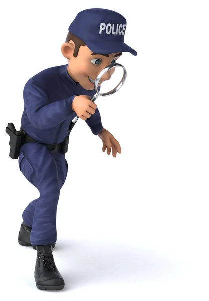 Lustige Illustration Einer Cartoon Figur Polizist — Stockfoto