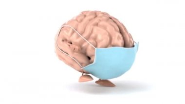 Maskeli 3 boyutlu eğlenceli karakter beyni.