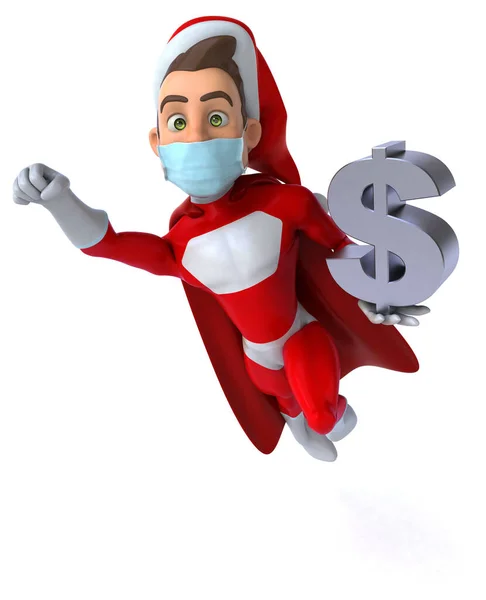 Super Divertido Santa Claus Con Una Máscara Con Dólar —  Fotos de Stock