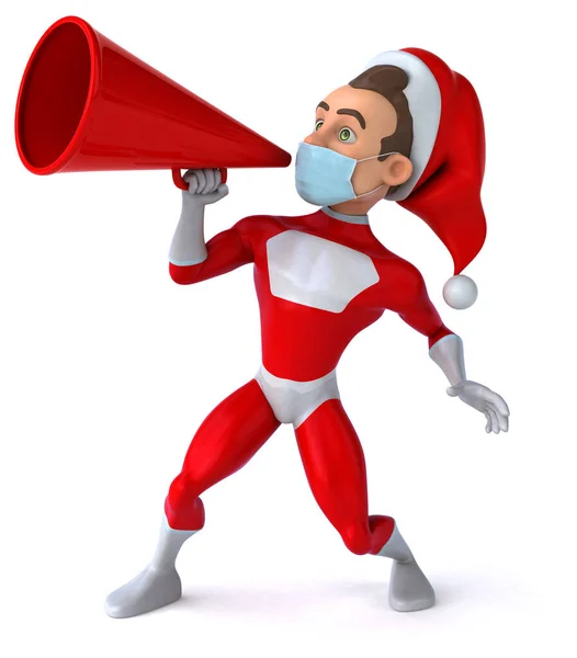 Fun Super Santa Claus Character Mask — Stock Photo, Image