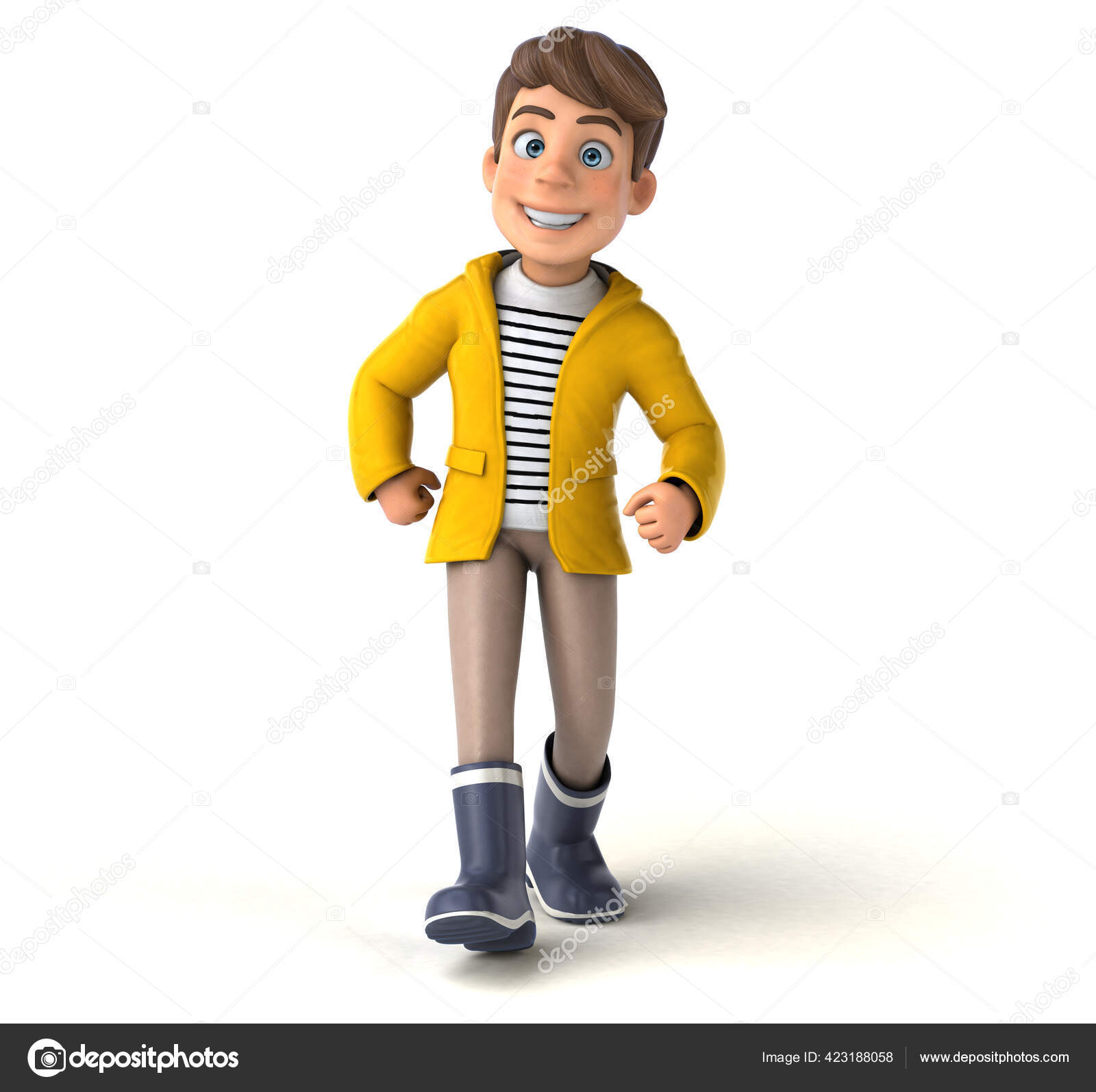 Fun Cartoon Kid Rain Gear White Stock Photo by ©julos 423188058 Fun Cartoon Kid Rain Gear White Stock Photo by ©julos 423188058