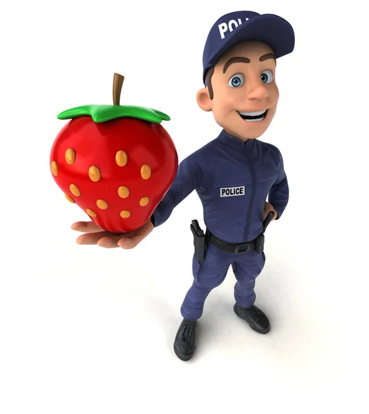 딸기를 경찰의 재미있는 — 스톡 사진