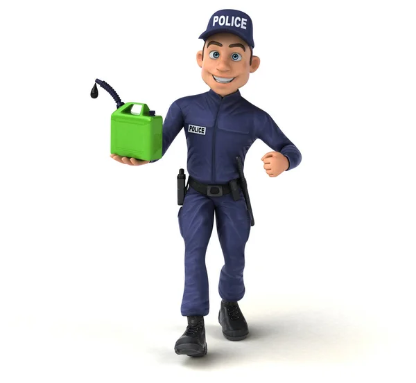 Leuke Illustratie Van Een Cartoon Police Officer Met Olie — Stockfoto