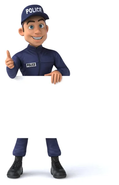 Ilustração Divertida Personagem Desenho Animado Policial — Fotografia de Stock