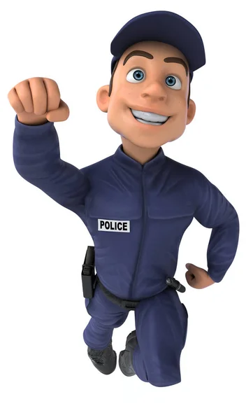 Lustige Illustration Einer Cartoon Figur Polizist — Stockfoto