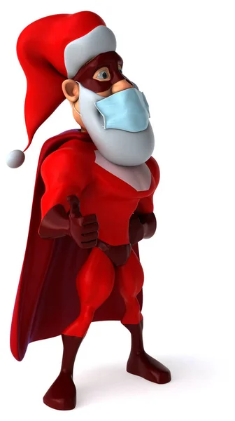 Leuke Super Kerstman Met Een Masker — Stockfoto