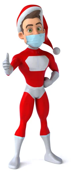 Personagem Papai Noel Super Divertido Com Uma Máscara — Fotografia de Stock