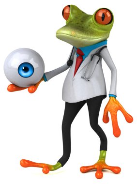 Gözü olan kurbağa doktor - 3D Görüntü