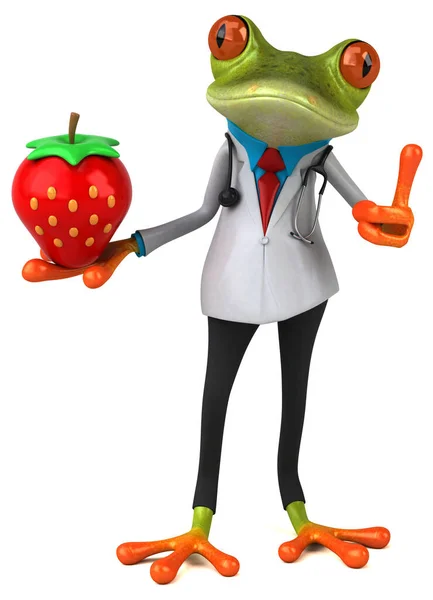 Frog Doctor Strawberry Illustration — Stock Photo, Image