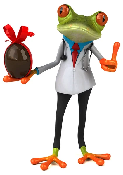 カエル医者と卵 3Dイラスト — ストック写真