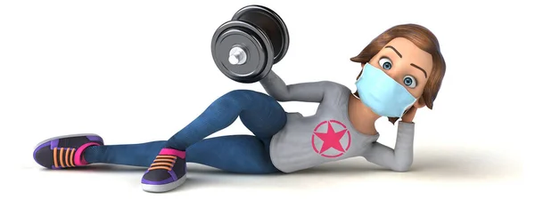 체중이 나가는 소녀의 재미있는 — 스톡 사진