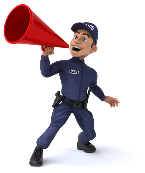 Lustige Illustration Eines Cartoon Polizisten — Stockfoto