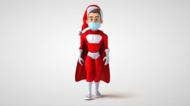 Maskeli eğlenceli süper Noel Baba karakteri