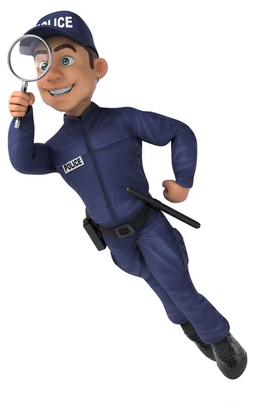 Fun Illustration Cartoon Police Officer Stock Picture