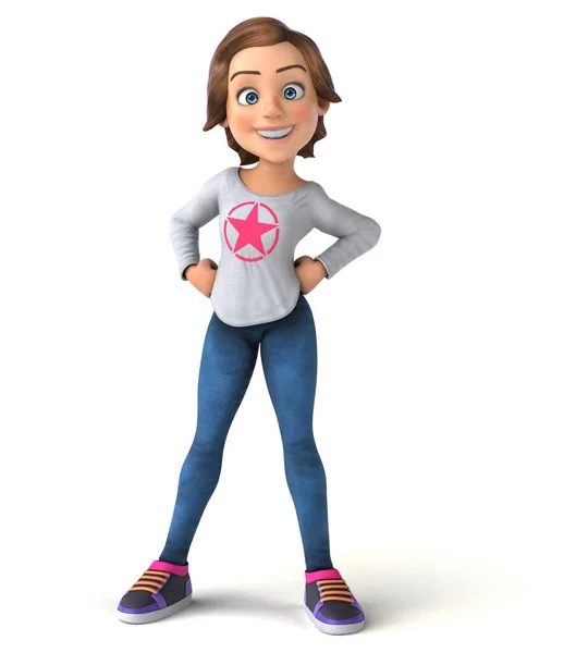 Fun Cartoon Teenage Girl — Stock Photo, Image