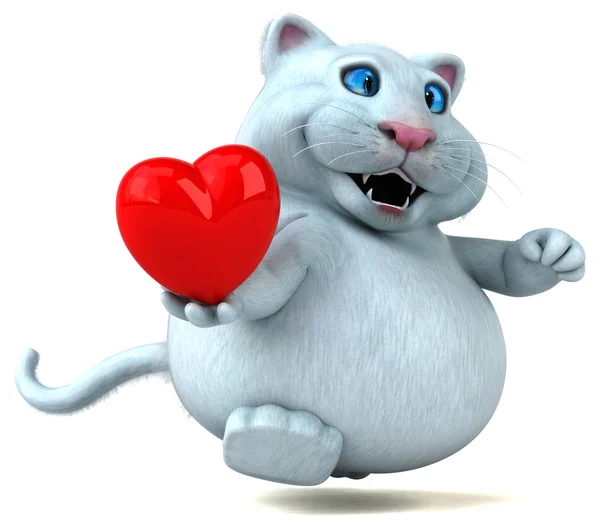 Pisică Distractivă Inimă Ilustrație — Fotografie, imagine de stoc