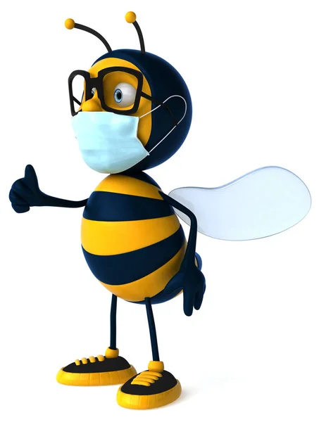 Εικονογράφηση Μιας Μέλισσας Χαρακτήρα Κινουμένων Σχεδίων Μάσκα — Φωτογραφία Αρχείου
