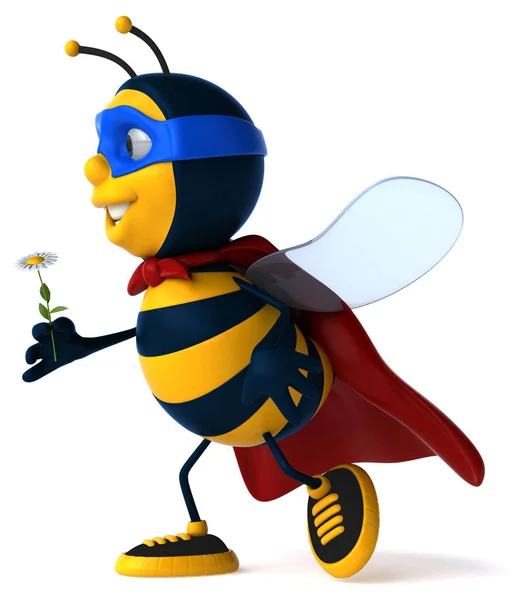 Fun Bee Cartoon Character Illustration — 스톡 사진