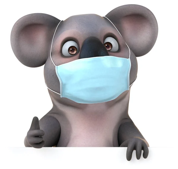 Leuke Stripfiguur Koala Met Een Masker — Stockfoto