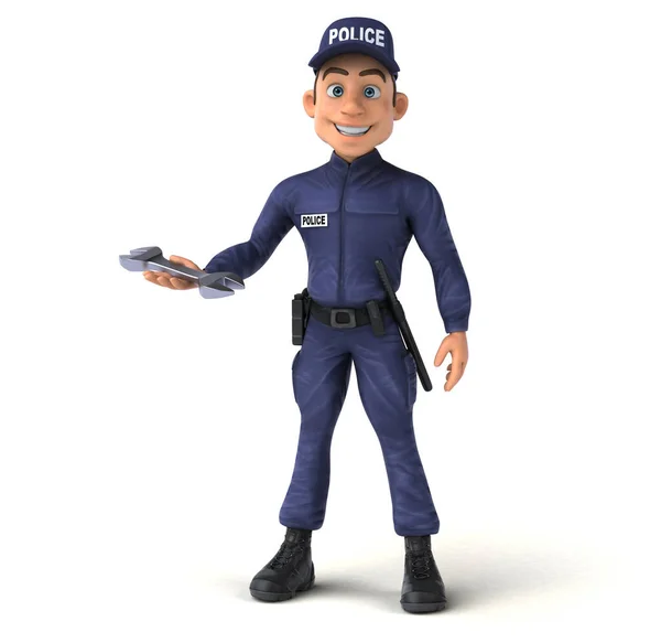 Leuke Illustratie Van Een Cartoon Police Officer Met Gereedschap — Stockfoto