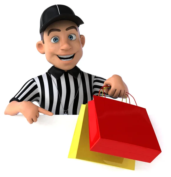 Divertimento Illustrazione Arbitro Americano Shopping — Foto Stock