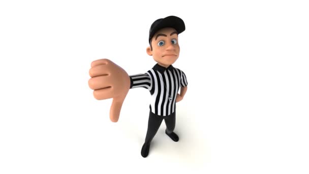 Fun Animation American Referee Cartoon Character Thumb — Stock Video