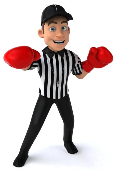 Zabawa Ilustracja Amerykańskiego Sędziego Boxing Postać Kreskówki — Zdjęcie stockowe