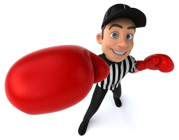 Zabawa Ilustracja Amerykańskiego Sędziego Boxing Postać Kreskówki — Zdjęcie stockowe