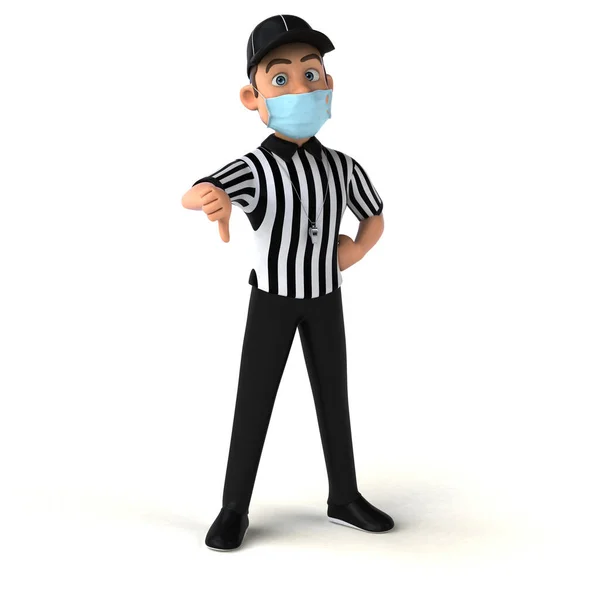 Kul Illustration Amerikansk Referee Tecknad Karaktär Med Mask — Stockfoto