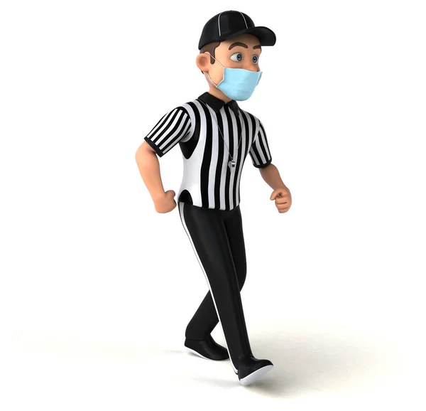 Kul Illustration Amerikansk Referee Tecknad Karaktär Med Mask — Stockfoto