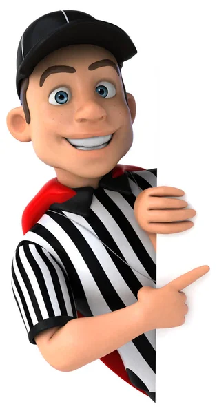 Fun Illustration American Referee Cartoon Character — Stock Photo, Image