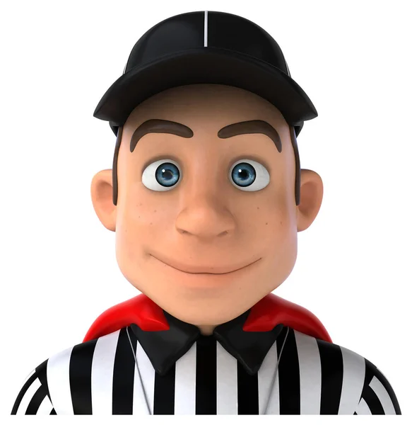 Fun Illustration American Referee Cartoon Character — Stock Photo, Image