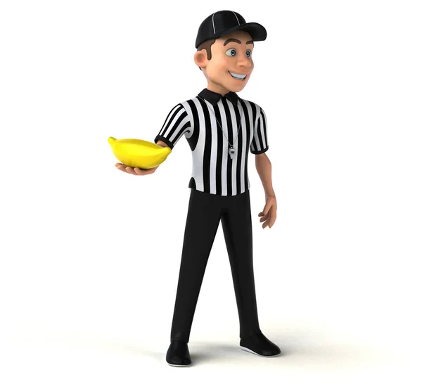 Illustration Amusante Arbitre Américain Avec Banane — Photo