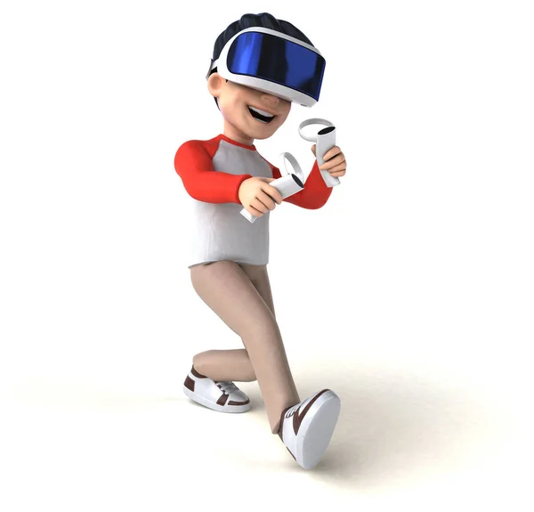 Fun Illustration Cartoon Character Kid Helmet — Stock Photo, Image