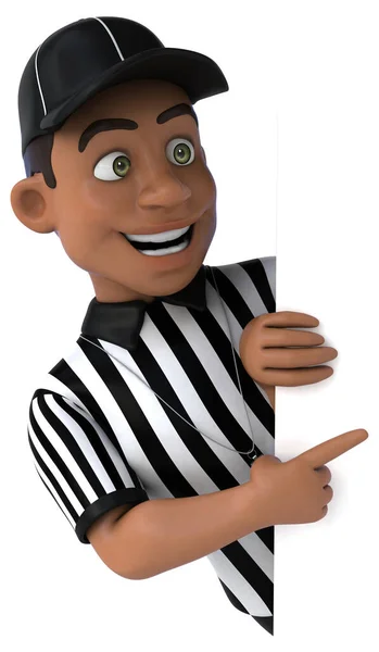 Fun Illustration American Referee Cartoon Character — Stock Photo, Image