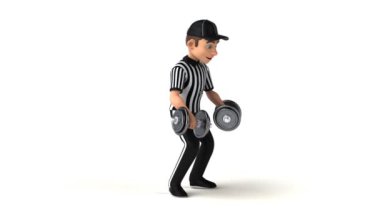 Ağırlıklı bir Amerikan Hakemin 3 boyutlu eğlenceli animasyonu 