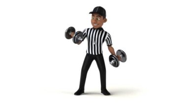 Ağırlıklı bir Amerikan Hakemin 3 boyutlu eğlenceli animasyonu 