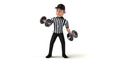 Ağırlıklı bir Amerikan Hakemin 3 boyutlu eğlenceli animasyonu 