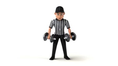 Ağırlıklı bir Amerikan Hakemin 3 boyutlu eğlenceli animasyonu 